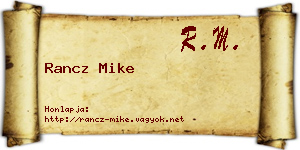 Rancz Mike névjegykártya